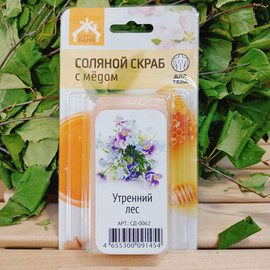Соляной скраб с медом для тела Соляная баня с ароматом Утренний Лес 200