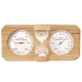 Термогигрометр Everest с часами кедр  ( TG-06 white ) 2950