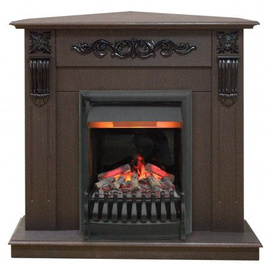 Угловой электрокамин Dominica Corner STD DN c очагом Fobos Lux Black 35750