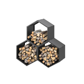 Дровница Соты 3 Black 10490