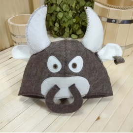 Шапка модельная коричневая "Бык" ТМ "Жар-Банька"