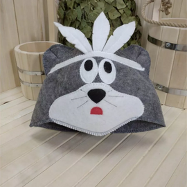 Шапка модельная  серая "Котенок-сын Вождя" для детей возраст 5-7 лет ТМ "Жар-Банька" 600