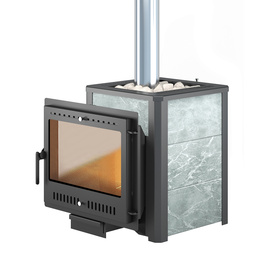 Легенда 16 Панорама "М" печь банная чугунная в облицовке Талькохлорит