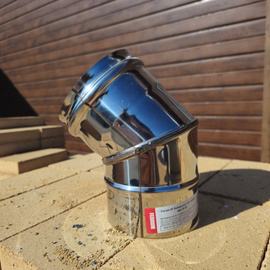 Колено угол 135&deg; 2 секции AISI 430/нерж. 0,5 мм Ferrum