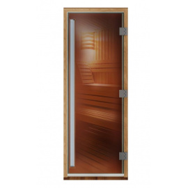 Дверь "Престиж" бронза 8 мм коробка ольха, 3 петли