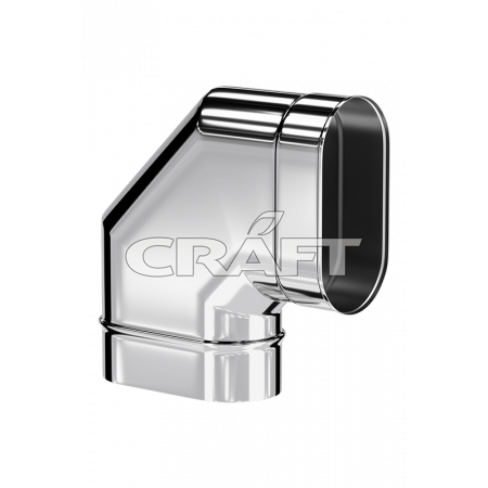 Колено 90° большее Craft Oval AISI 316L/нерж. 0,5 мм
