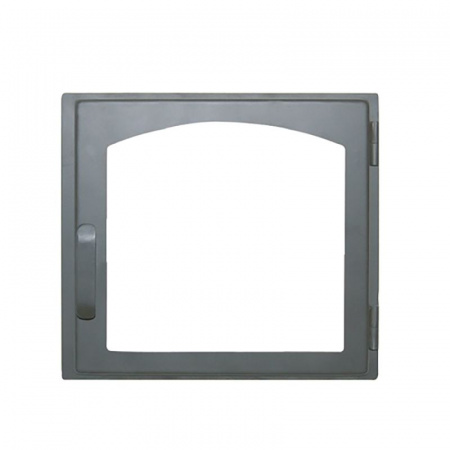 Дверка каминная стальная со стеклом ДЕ424-1А 341х370 мм