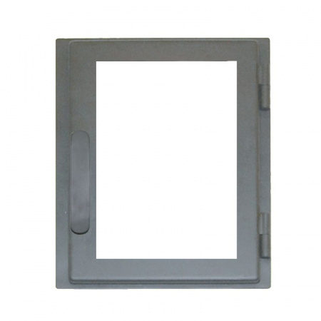 Дверка каминная стальная со стеклом ДВ285-1С Мета 231х291 мм