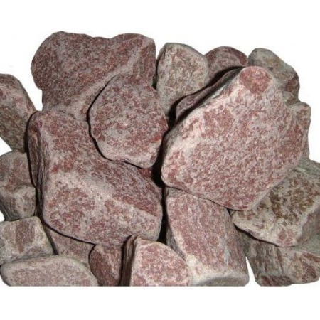 Камень Малиновый кварцит обвалованный "Сердце Карелии", ведро 20 кг