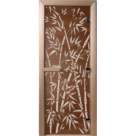 Дверь "Бамбук и бабочки бронза"