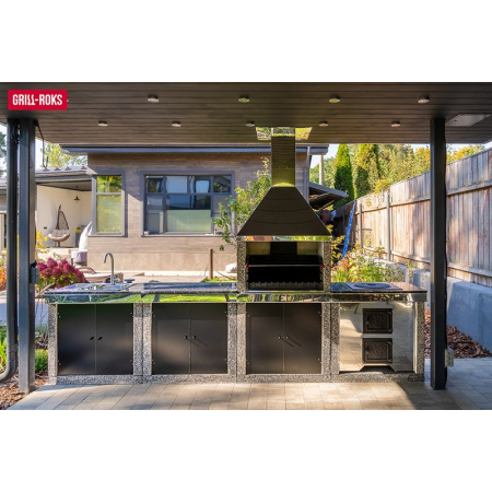 Уличная кухня Stella XL + стол + мойка + печь под казан