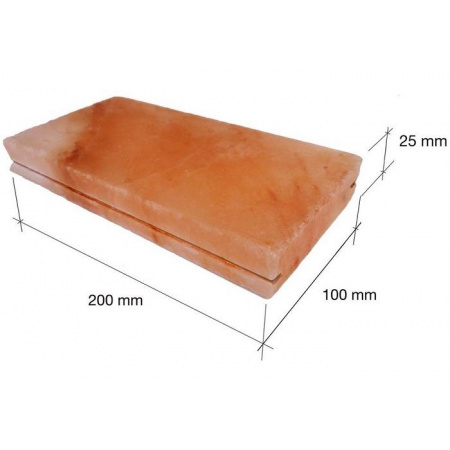 Плитка с пазом из гималайской розовой соли 200x100x25 мм шлифованная