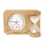 Термогигрометр Everest мини с часами кедр  ( TG-09  white ) 2600