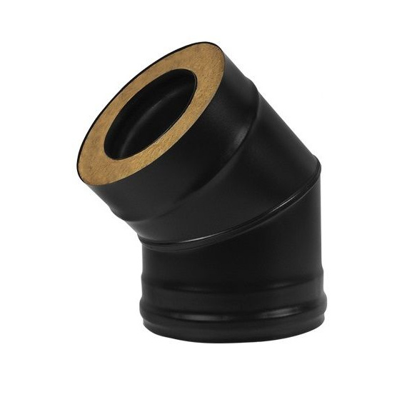 Сэндвич-колено BLACK 45° 2 секции нерж 0,8 мм AISI 430 3859