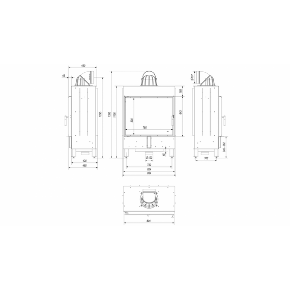 Lucy 15 каминная топка стальная 15кВт 226952