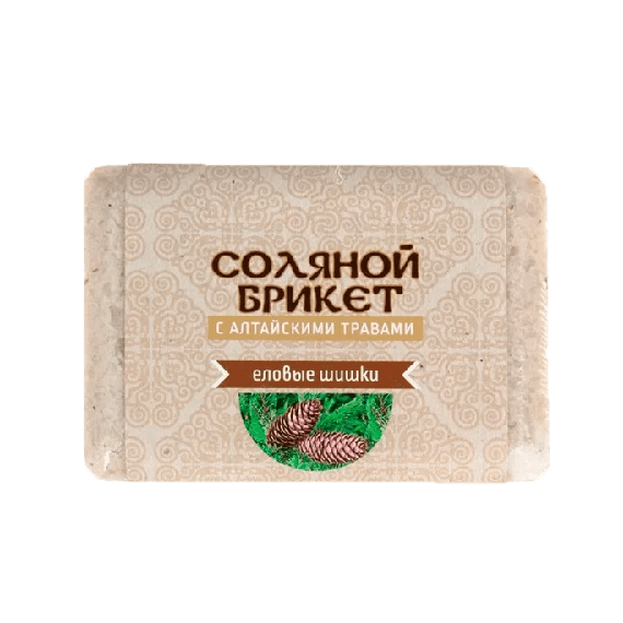 Соляной брикет "Соляная баня" с Алтайскими травами "Еловые шишки" 1,35 кг 220