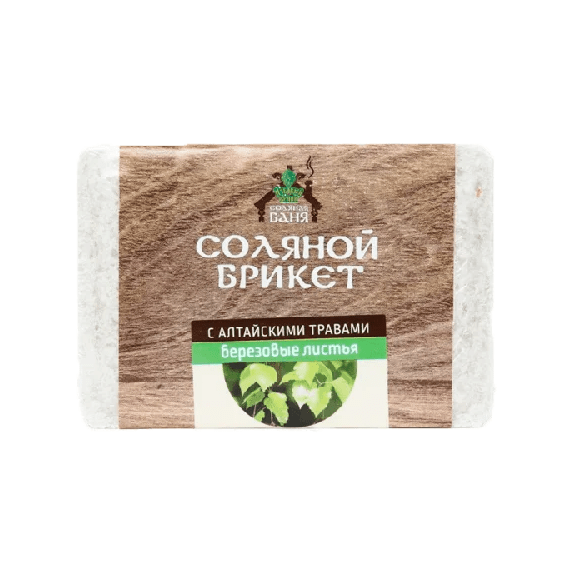 Соляной брикет "Соляная баня" с Алтайскими травами "Берёзовый лист" 1,35 кг 220