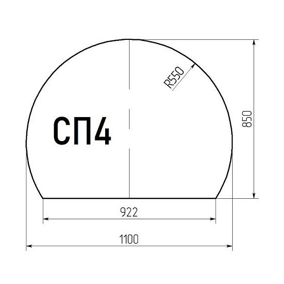 Лист стеклянный напольный прозрачный СП4 (под печь) 1100*850 мм 5720
