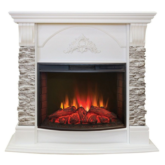 Электрокамин Athena 25/25,5 WT с очагом Evrika 25.5 с LED подсветкой № 2