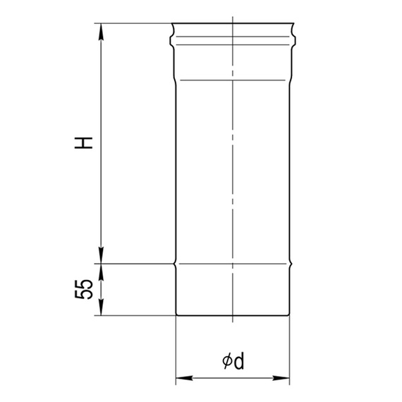 Дымоход Ferrum 1м AISI 430/ нерж. 0,8 мм 1542