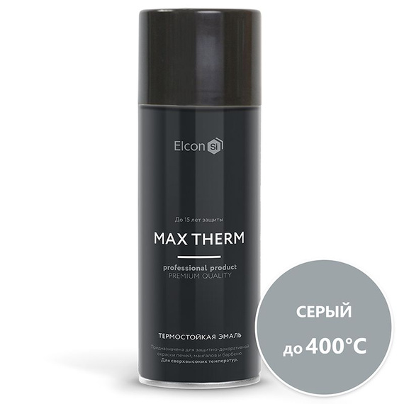 Термостойкая эмаль Elcon Max Therm серый до 400 °С аэрозоль 520 мл 368