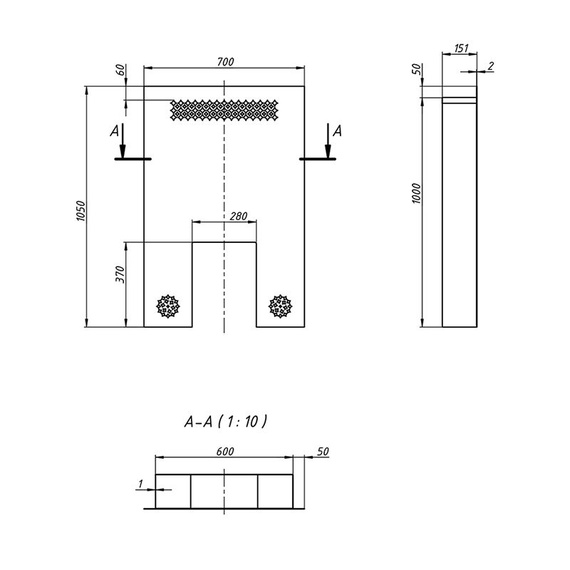 Фронтальный защитный экран Этна 14 (ДТ-3, ДТ-3С) t=150 мм 6890