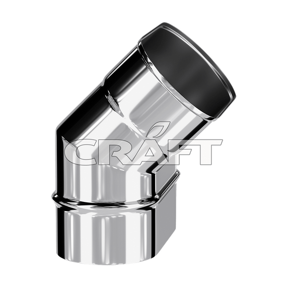 Колено 45° меньшее Craft Oval AISI 316L/нерж. 0,5 мм 2277