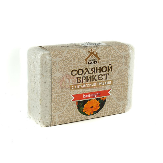 Соляной брикет "Соляная баня" с Алтайскими травами "Календула" 1,35 кг 220