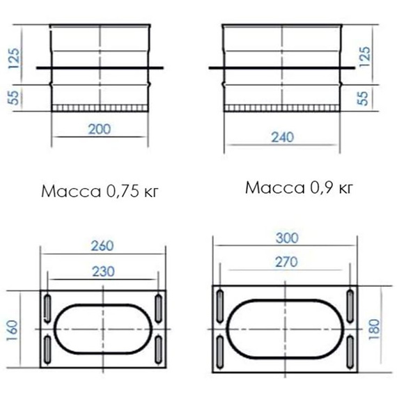 Площадка монтажная овал Craft Oval AISI 316L/нерж. 0,5 мм 2538