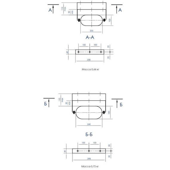 Крепление к стене для овала с удлинителем Craft Oval AISI 316L/нерж. 0,5 мм 1584