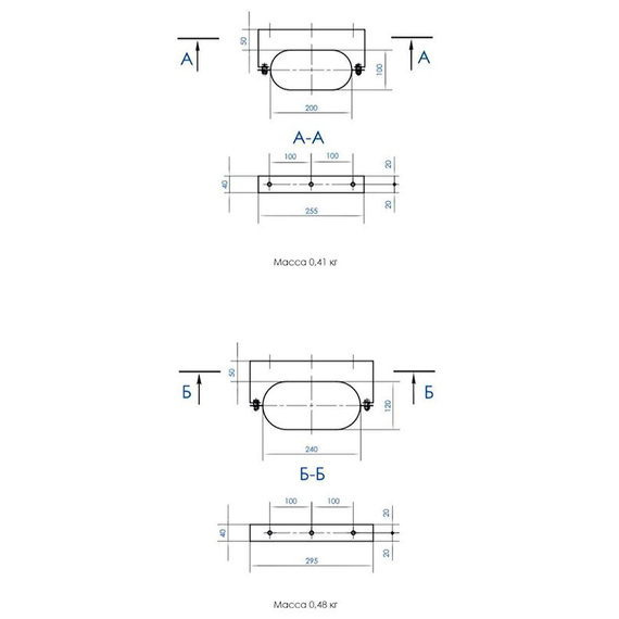 Крепление к стене для овала Craft Oval AISI 316L/нерж. 0,5 мм 1075