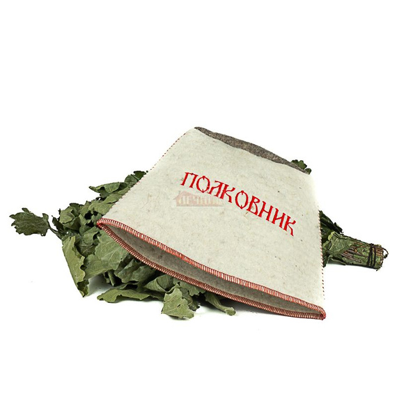 Шапка папаха для бани "Полковник" белая 290