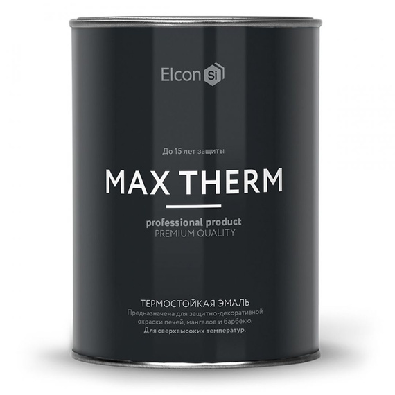 Термостойкая эмаль Elcon Max Therm черная до 1000 °C банка 0,8 кг 894