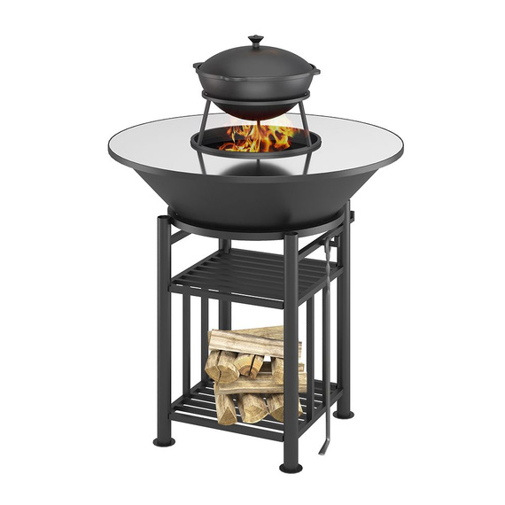 Fantastic Grill Везувий Ø 1000 (чаша+подставка+плита+решетка чугунная"СТЕЙК" Ø 450мм+крышка) 60290