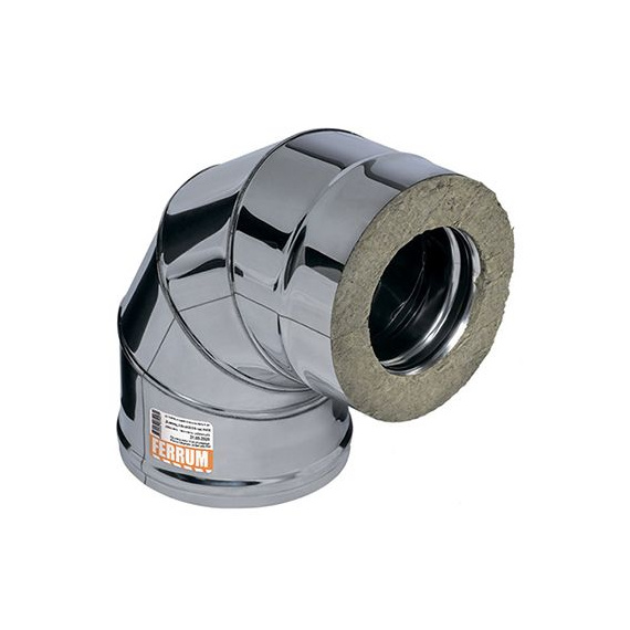 Сэндвич-колено 90° AISI 430/ нерж. 0,8 мм + нерж. 0,5 мм Ferrum 3143