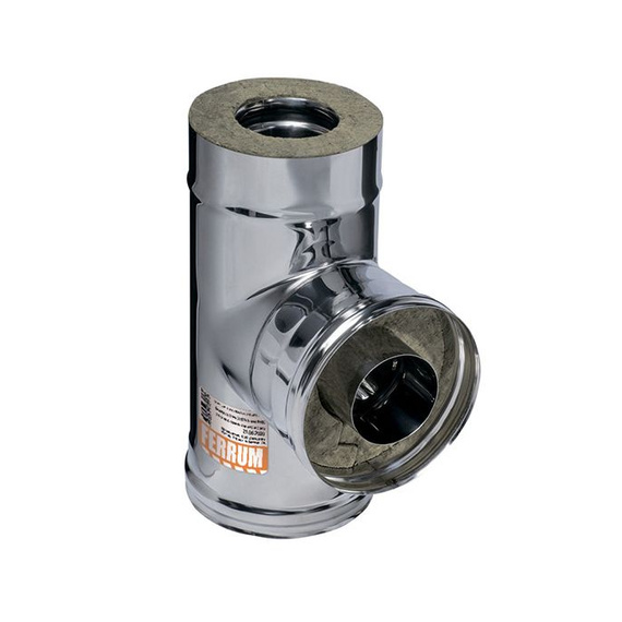 Сэндвич-тройник 90° AISI 430/ нерж. 0,8 мм + нерж. 0,5 мм Ferrum 4295