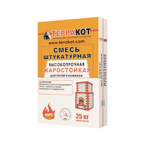 Смесь штукатурная жаростойкая Терракот, 25 кг 959