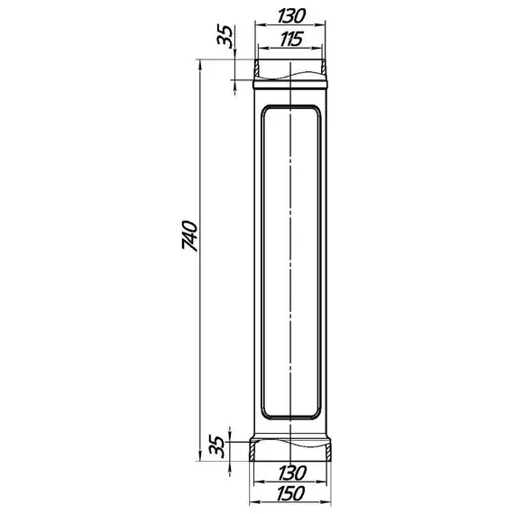Чугунный дымоход Ø115 L740 мм черный 8700