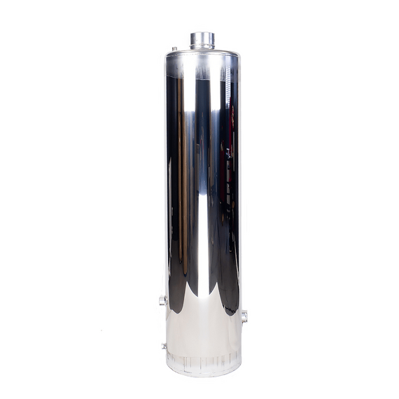 Бак на 90л. нержавейка для водогрейной колонки Титан/Ермак КВЛН 2.0 INOX (труба дымовая из нержавейки), штуцер под смеситель слева 23550