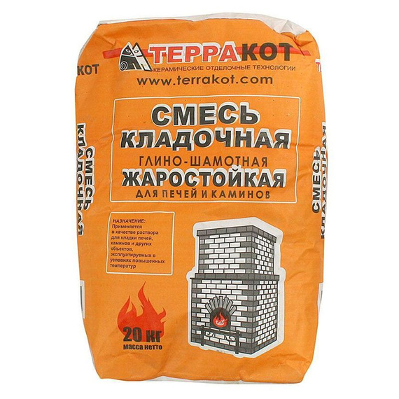 Смесь кладочная глино-шамотная жаростойкая, 20 кг 656