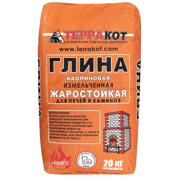 Глина каолиновая печная Терракот, 20 кг 664