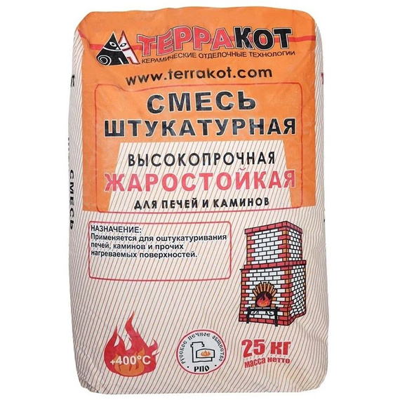 Смесь штукатурная жаростойкая Терракот, 25 кг 959