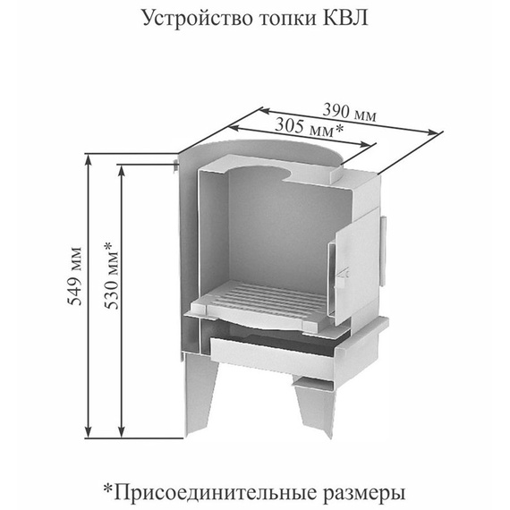 Топка КВЛ для дровяных колонок Ермак черная 8970