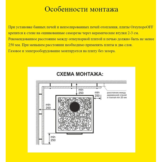 Плита огнеупорная ОгнеупорOff декор красный кирпич 1200х800х10 мм 3650