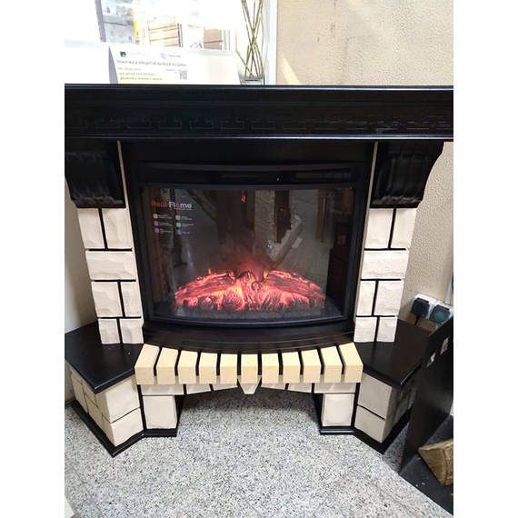 Угловой электрокамин Stone Corner R 25/25,5 AO-297 с очагом Evrika 25.5 с LED подсветкой S (CH-720) 68230