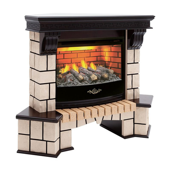 Угловой электрокамин Stone Corner 25,5 AO c очагом 3D FireStar 25,5 152230