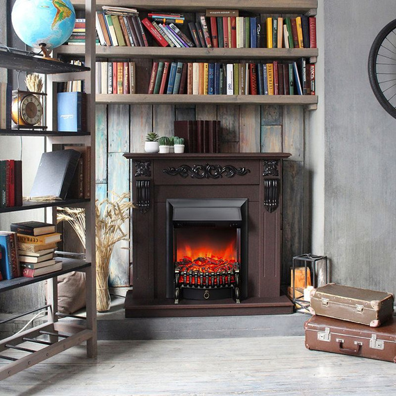 Электрокамин Dominica DN с очагом Fobos Lux Black 46810
