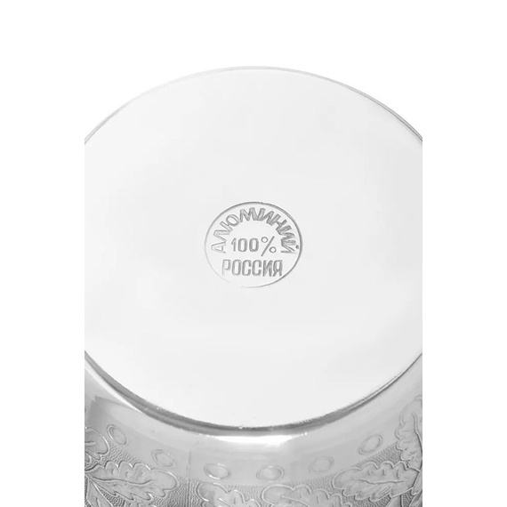 Ушат (шайка) для бани MINI 3 л, 100% алюминий, ручка - бук 2100