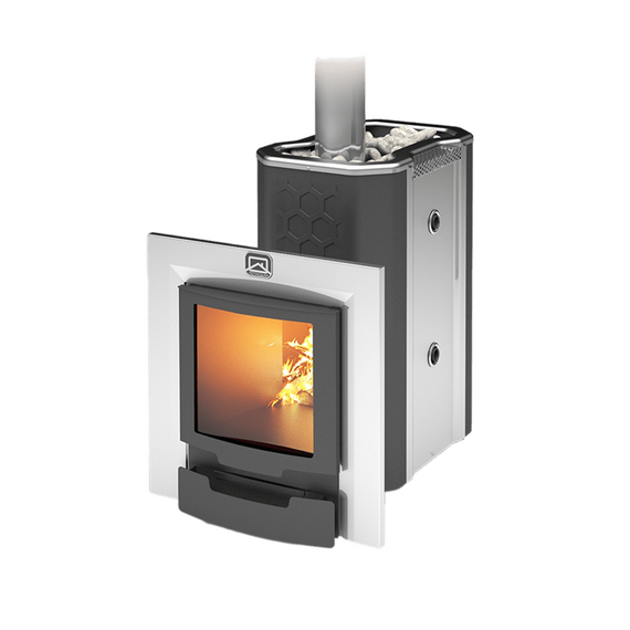 Сибирь-20 ЛРК Панорама (2.0) печь для бани нержавейка со встроенным т/о 