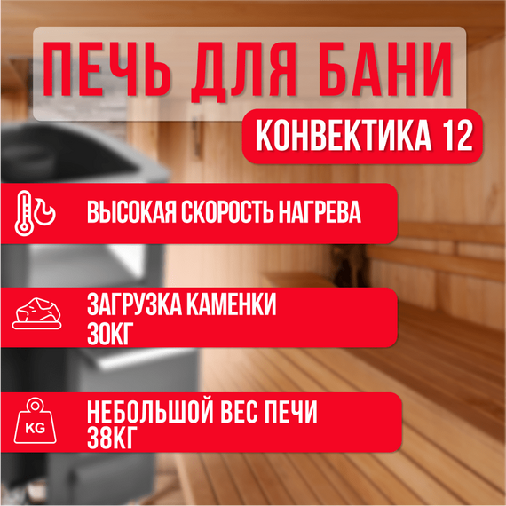 Печь Конвектика 12 Антрацит + комплект 36420
